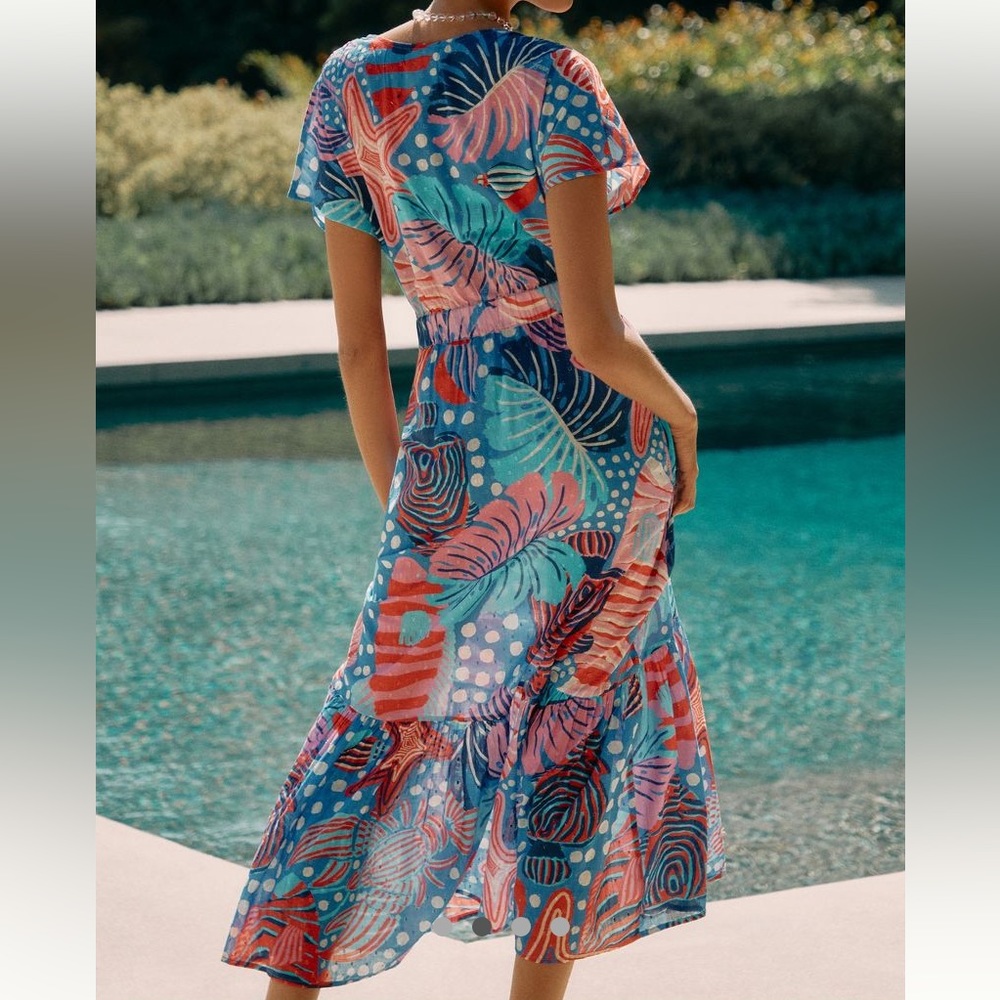 New FARM Rio Ocean Life Wrap Dress - Picture 4 of 5